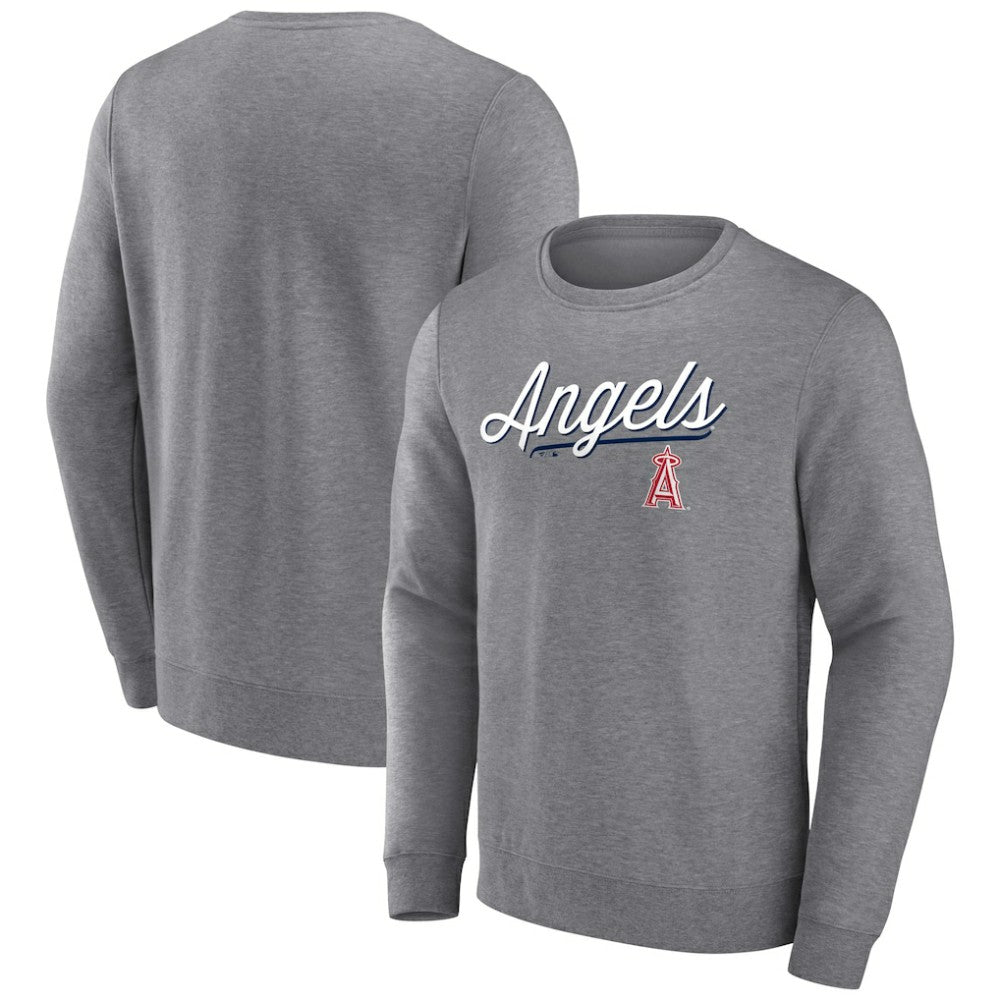 Los Angeles Angels Simplicity Pullover Sweatshirt Heather Gray