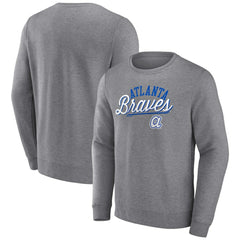 Atlanta Braves Heather Gray Simplicity Pullover Sweatshirt