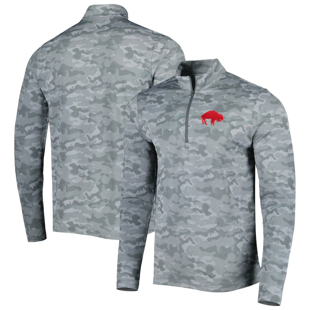 Buffalo Bills Antigua Brigade Throwback Quarter-Zip Top - Gray for sale