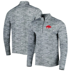 Buffalo Bills Antigua Brigade Throwback Quarter-Zip Top - Gray for sale