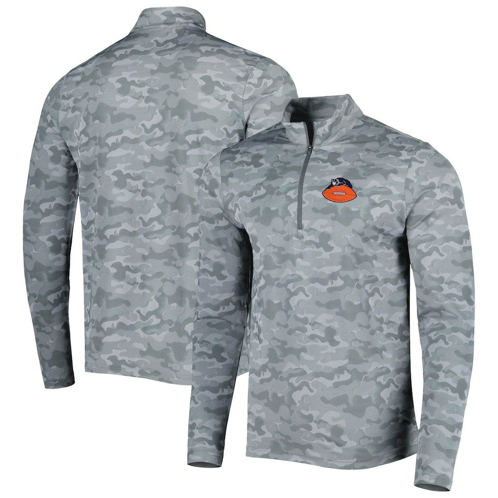 Chicago Bears Antigua Brigade Throwback Quarter-Zip Top - Gray outlet