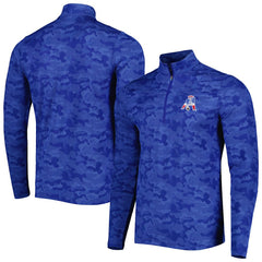 New England Patriots Antigua Brigade Throwback Quarter-Zip Top - Royal discount
