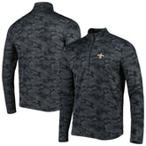 New Orleans Saints Antigua Brigade Quarter-Zip Sweatshirt - Black discount