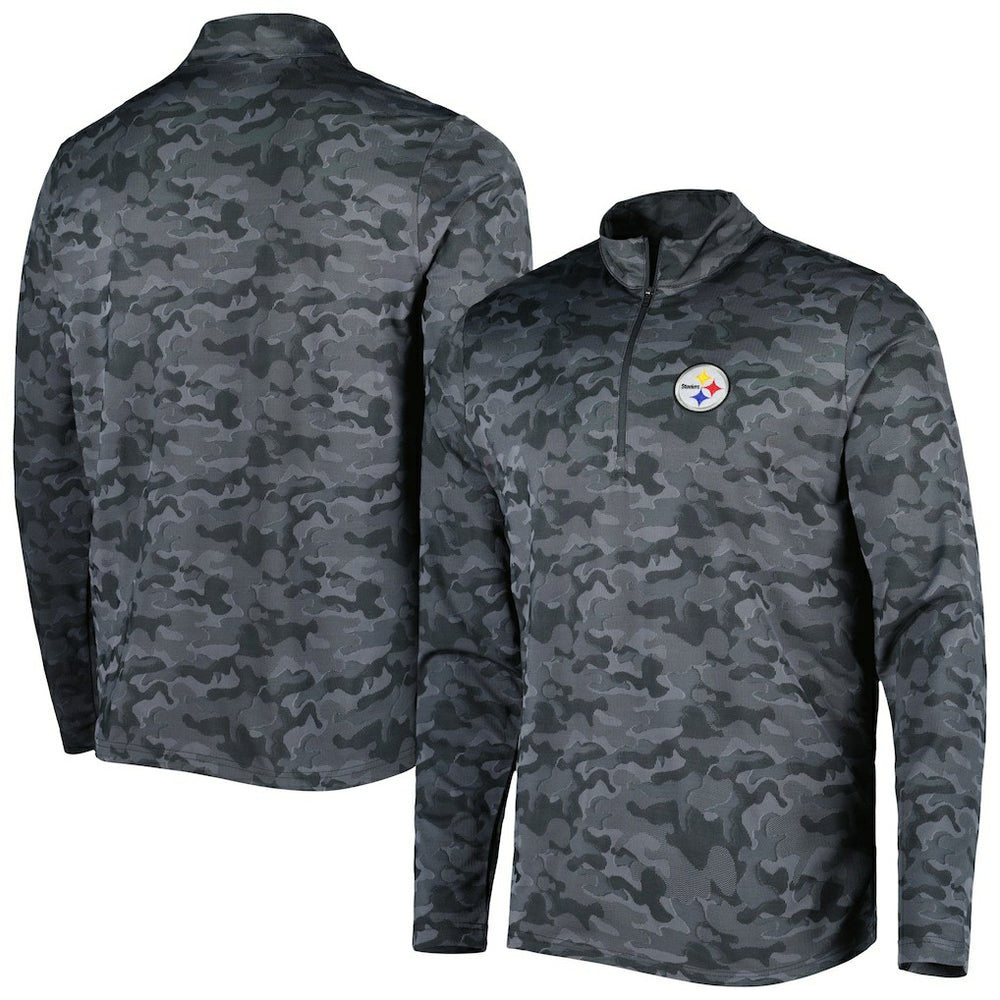 Pittsburgh Steelers Antigua Brigade Quarter-Zip Sweatshirt - Black cheap