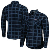 New England Patriots Antigua Industry Flannel Button-Up Shirt Jacket - Navy cheap