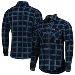 New England Patriots Antigua Industry Flannel Button-Up Shirt Jacket - Navy cheap