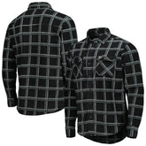 Las Vegas Raiders Antigua Industry Flannel Button-Up Shirt Jacket - Black on sale