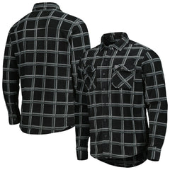 Las Vegas Raiders Antigua Industry Flannel Button-Up Shirt Jacket - Black on sale