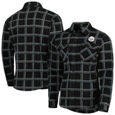 Pittsburgh Steelers Antigua Industry Flannel Button-Up Shirt Jacket - Black discount