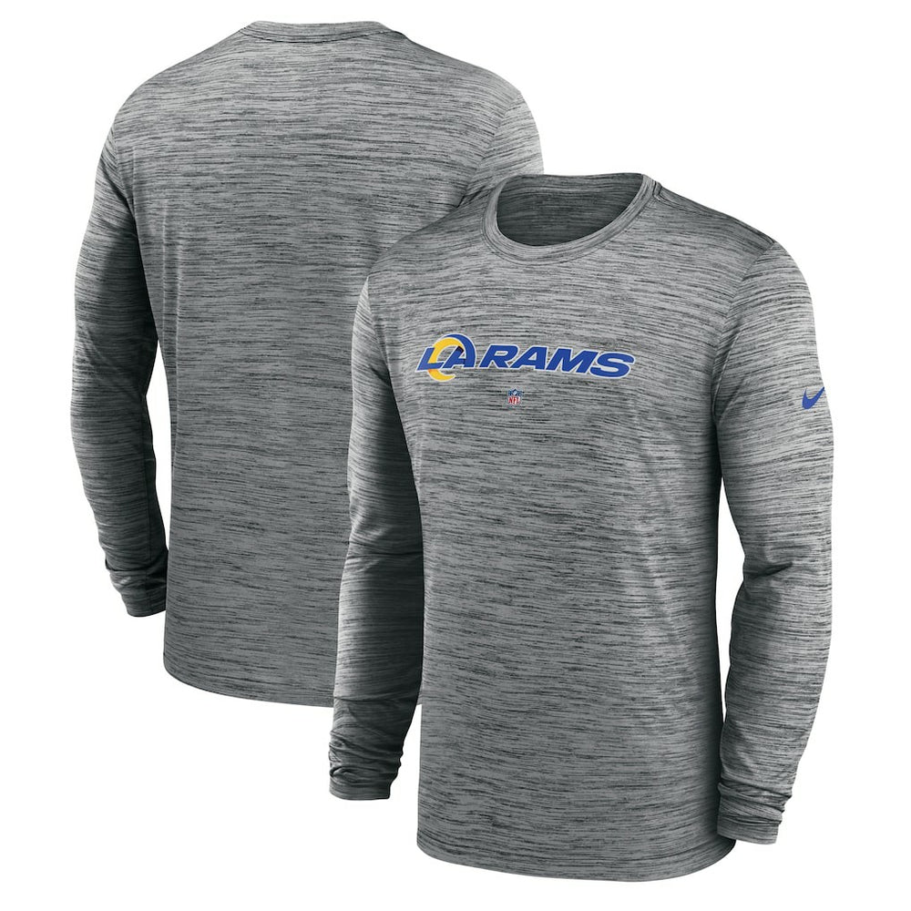 Los Angeles Rams Sideline Team Velocity Performance Long Sleeve T-Shirt - Heather Gray cheap