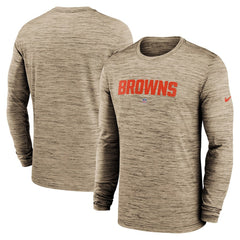 Cleveland Browns Sideline Team Velocity Performance Long Sleeve T-Shirt - Brown for sale