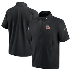 Cincinnati Bengals Sideline Coach Short Sleeve Hoodie Quarter-Zip Jacket - Black online