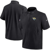 Jacksonville Jaguars Sideline Coach Short Sleeve Hoodie Quarter-Zip Jacket - Black outlet