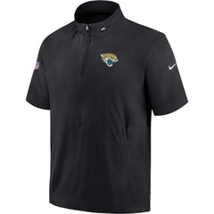 Jacksonville Jaguars Sideline Coach Short Sleeve Hoodie Quarter-Zip Jacket - Black outlet