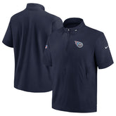 Tennessee Titans Sideline Coach Short Sleeve Hoodie Quarter-Zip Jacket - Navy outlet