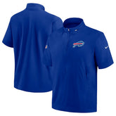 Buffalo Bills Sideline Coach Short Sleeve Hoodie Quarter-Zip Jacket - Royal on sale