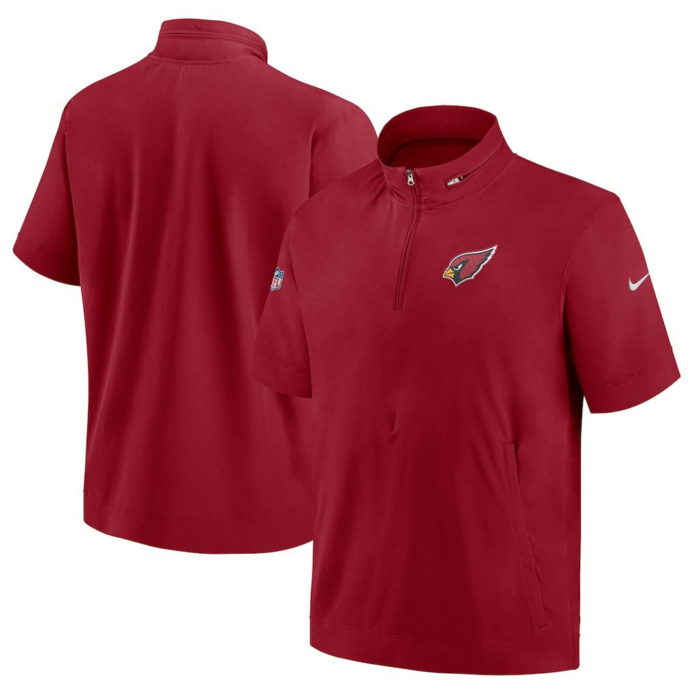 Arizona Cardinals Sideline Coach Short Sleeve Hoodie Quarter-Zip Jacket - Cardinal online