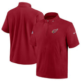 Arizona Cardinals Sideline Coach Short Sleeve Hoodie Quarter-Zip Jacket - Cardinal online