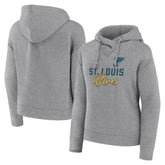 St. Louis Blues Fanatics Women's Script Favorite Pullover Hoodie - Heather Gray Hoodies
