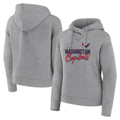 Washington Capitals Fanatics Women's Script Favorite Pullover Hoodie - Heather Gray Hoodies