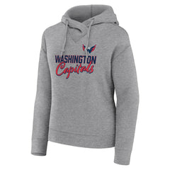 Washington Capitals Fanatics Women's Script Favorite Pullover Hoodie - Heather Gray Hoodies