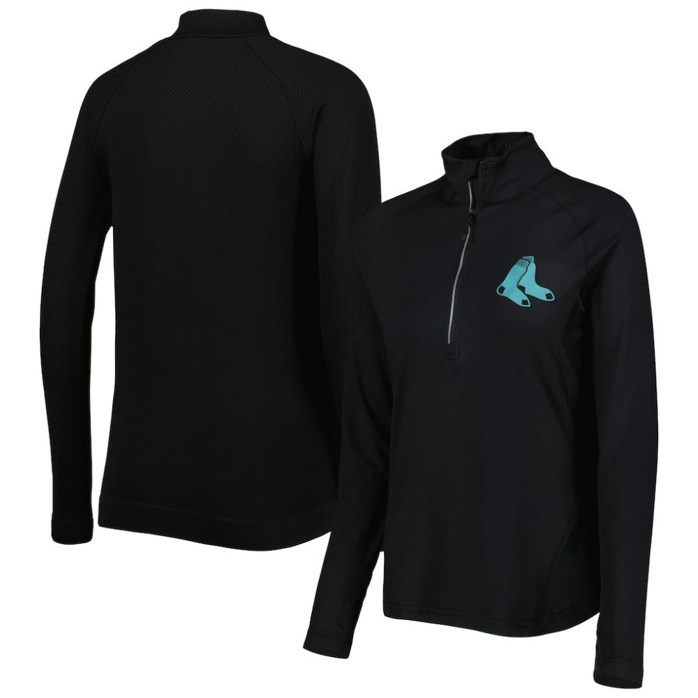 Boston Red Sox Levelwear Women's Energy Quarter-Zip Jacket Black