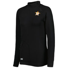 Houston Astros Levelwear Women's Verse Asymmetrical Raglan Tri-Blend Quarter-Zip Jacket Black
