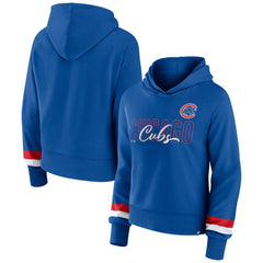 Chicago Cubs Women's Over Under Pullover Hoodie Royal