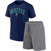 Seattle Mariners Arch T-Shirt & Shorts Combo Set Navy/Heather Gray