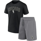 Chicago White Sox Arch T-Shirt & Shorts Combo Set Black/Heather Gray