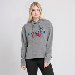 Chicago Cubs Women's Script Favorite Lightweight Pullover Hoodie Heather Gray