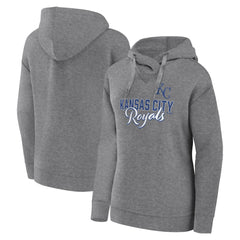 Kansas City Royals Women's Script Favorite Lightweight Pullover Hoodie Heather Gray