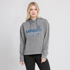 Kansas City Royals Women's Script Favorite Lightweight Pullover Hoodie Heather Gray