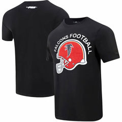 Atlanta Falcons Pro Standard Red Helmet Wordmark T-Shirt - Black sale