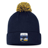 St. Louis Blues Fanatics 2023 NHL Draft Cuffed Knit Hat with Pom - Navy Hats
