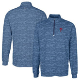 Philadelphia Phillies Cutter & Buck Big & Tall Traverse Camo Print Stretch Quarter-Zip Pullover Top Navy