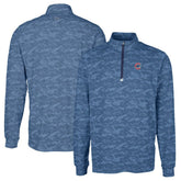 Chicago Cubs Cutter & Buck Big & Tall Traverse Camo Print Stretch Quarter-Zip Pullover Top Navy