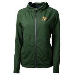 Athletics Cutter & Buck Women's Adapt Eco Knit Hybrid Recycled Full-Zip Hoodie Hunter Green