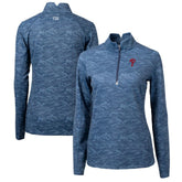 Philadelphia Phillies Cutter & Buck Women's Traverse Camo Print Stretch Quarter-Zip Pullover Top Navy