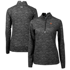 Cincinnati Bengals Cutter & Buck Women's Traverse Camo Print Stretch Quarter-Zip Pullover Top - Black on sale
