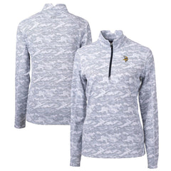 Minnesota Vikings Cutter & Buck Women's Traverse Camo Print Stretch Quarter-Zip Pullover Top - Charcoal online