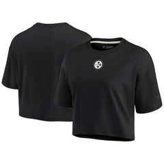 Pittsburgh Steelers Women's Elements Super Soft Boxy Cropped T-Shirt - Black online