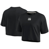 Cincinnati Bengals Women's Elements Super Soft Boxy Cropped T-Shirt - Black on sale