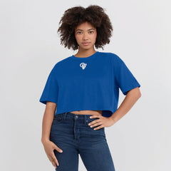 Los Angeles Rams Women's Elements Super Soft Boxy Cropped T-Shirt - Royal for sale