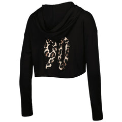 T.J. Watt Pittsburgh Steelers Majestic Threads Women's Leopard Player Name & Number Long Sleeve Cropped Hoodie - Black outlet