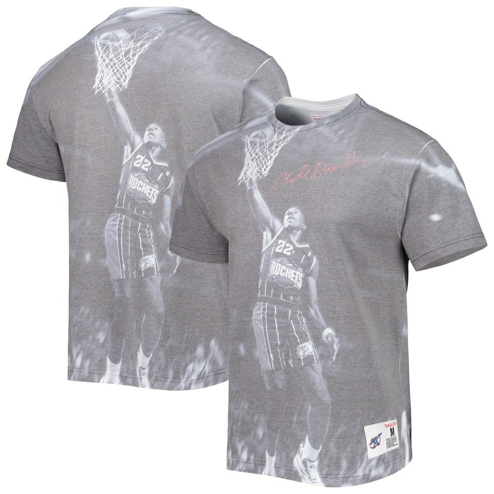 Clyde Drexler Houston Rockets Above The Rim T-Shirt - Heather Gray on sale