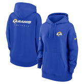 Los Angeles Rams Women's 2023 Sideline Club Fleece Pullover Hoodie - Royal for sale
