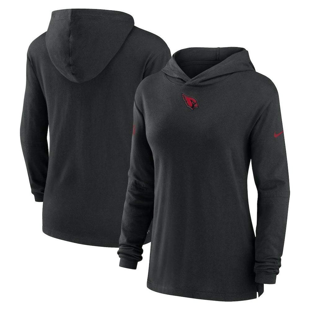 Arizona Cardinals Women's Sideline Performance Long Sleeve Hoodie T-Shirt - Black online
