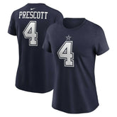 Dak Prescott Dallas Cowboys Women's Player Name & Number T-Shirt - Navy on sale