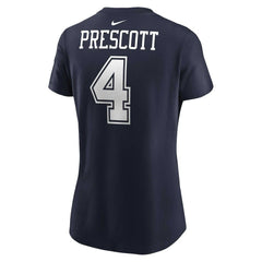 Dak Prescott Dallas Cowboys Women's Player Name & Number T-Shirt - Navy on sale